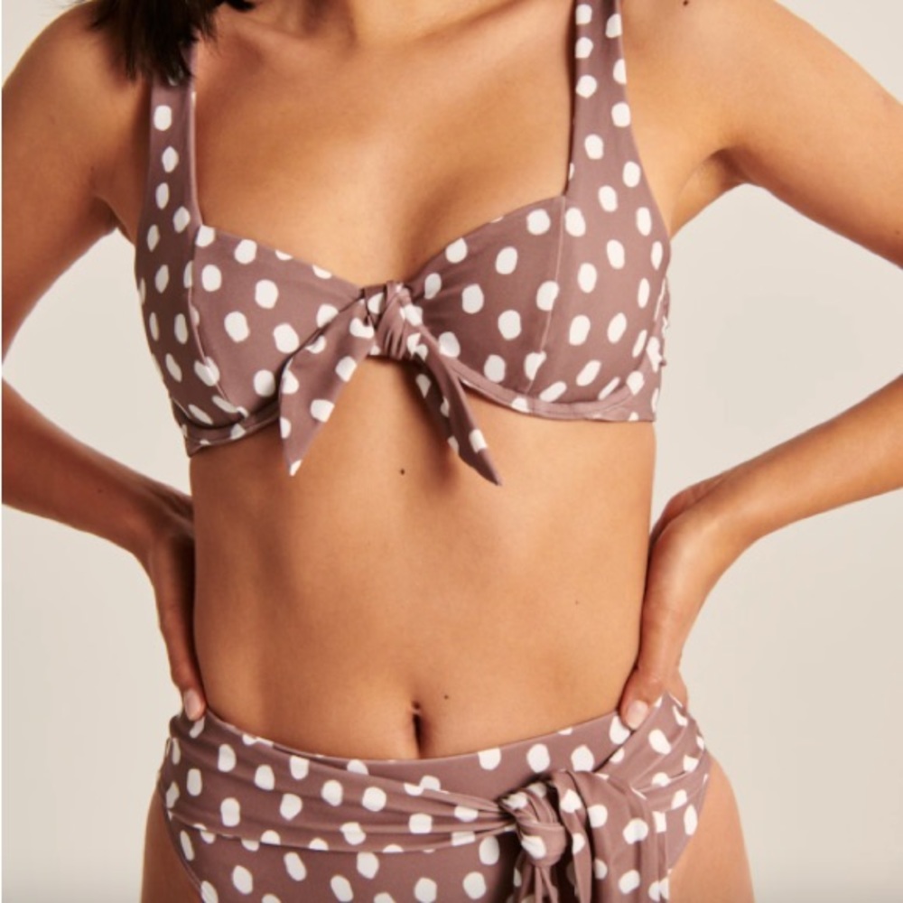 Abercrombie Bikini Set - brown polka dot